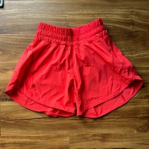 Lululemon track that high rise shorts lined 4”